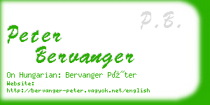 peter bervanger business card